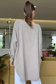 Made in Italy Cooper Needlecord Scoop Dip Back Top Mocha